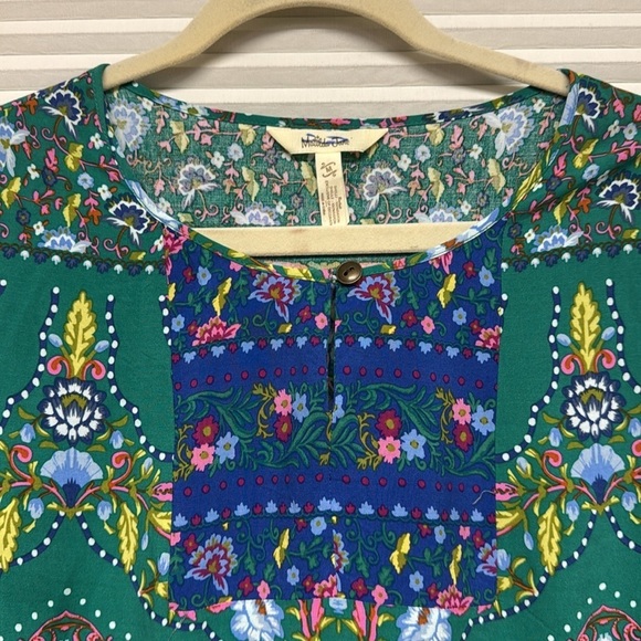 Matilda Jane Evergreen Blue Make Believe Floral Long Sleeve Top Size Medium - Picture 4 of 10